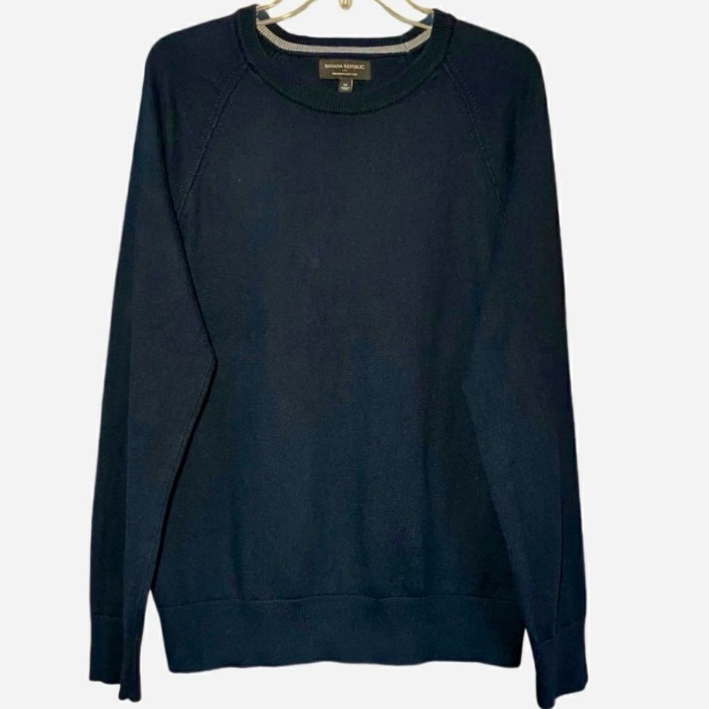 Banana Republic Silk/Cashmere Blend Crew Neck Sweater in Navy Blue Men’s M